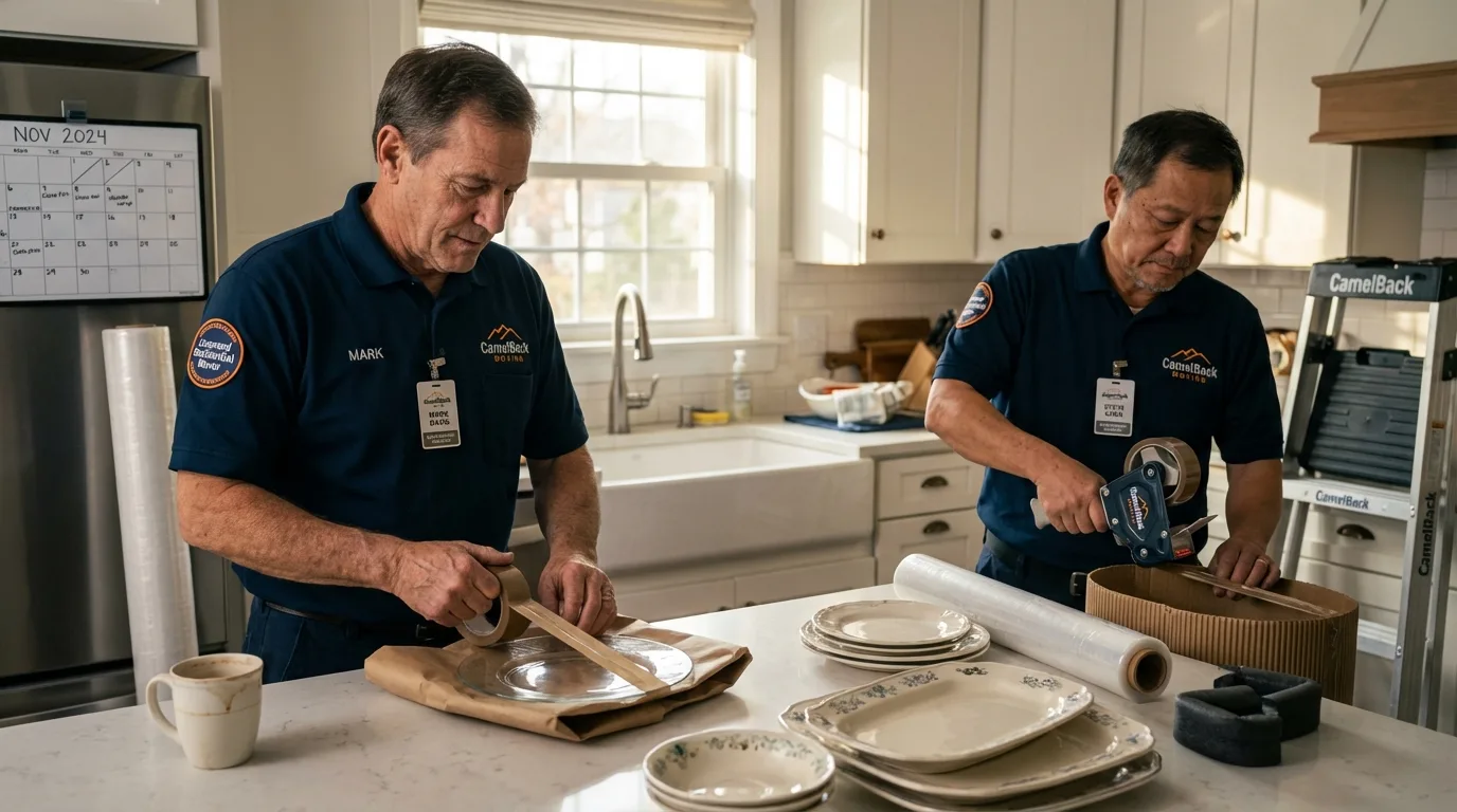 Professional crew packing kitchen dishware in Buchanan, VA